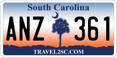 SC license plate ANZ361