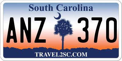 SC license plate ANZ370
