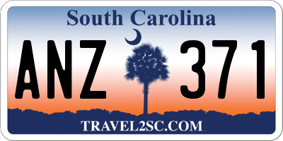 SC license plate ANZ371