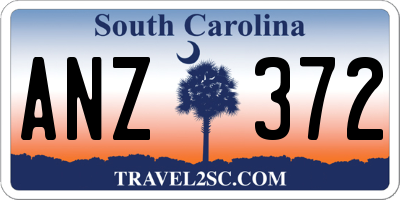 SC license plate ANZ372