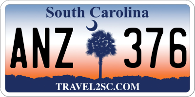 SC license plate ANZ376