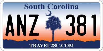 SC license plate ANZ381