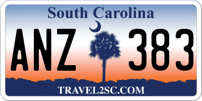 SC license plate ANZ383