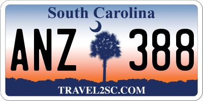 SC license plate ANZ388