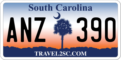 SC license plate ANZ390