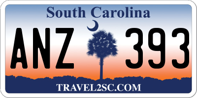 SC license plate ANZ393