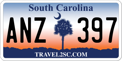SC license plate ANZ397