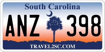 SC license plate ANZ398