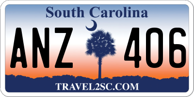 SC license plate ANZ406