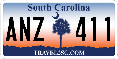 SC license plate ANZ411