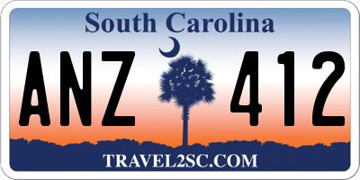 SC license plate ANZ412