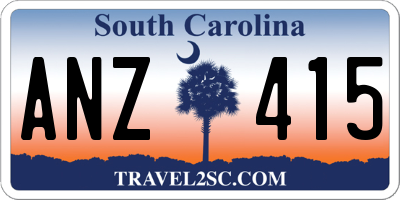 SC license plate ANZ415