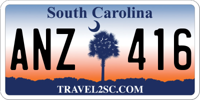 SC license plate ANZ416