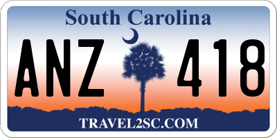 SC license plate ANZ418