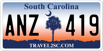 SC license plate ANZ419