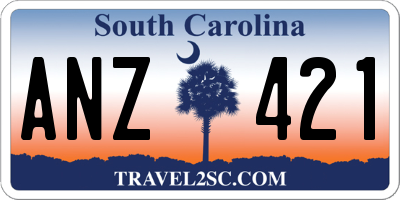 SC license plate ANZ421