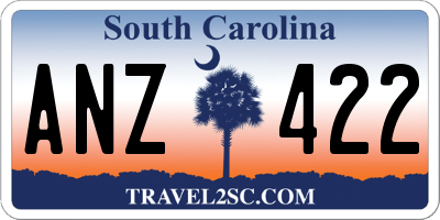 SC license plate ANZ422