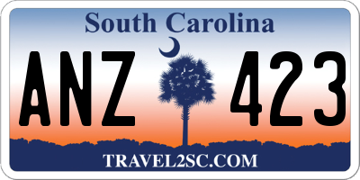 SC license plate ANZ423