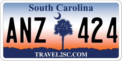SC license plate ANZ424