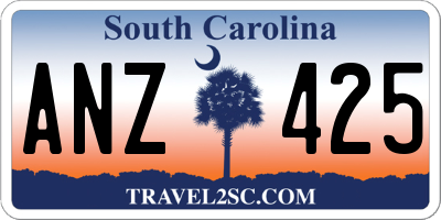 SC license plate ANZ425