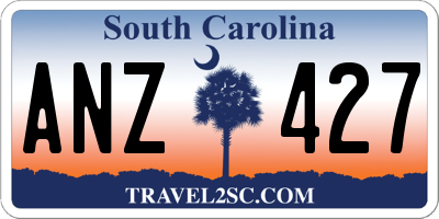 SC license plate ANZ427