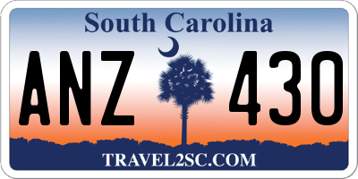 SC license plate ANZ430