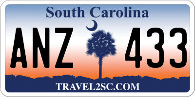 SC license plate ANZ433