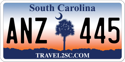 SC license plate ANZ445