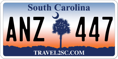 SC license plate ANZ447