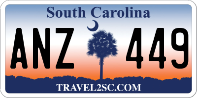 SC license plate ANZ449