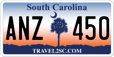 SC license plate ANZ450