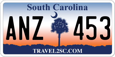 SC license plate ANZ453