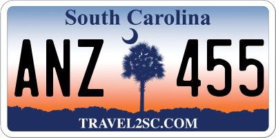 SC license plate ANZ455