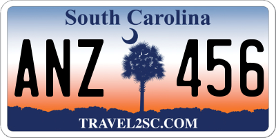 SC license plate ANZ456