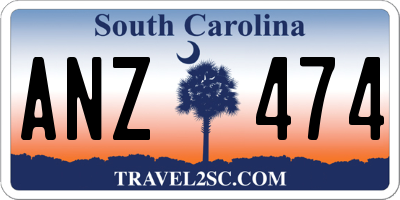 SC license plate ANZ474