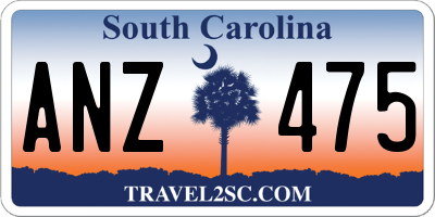 SC license plate ANZ475