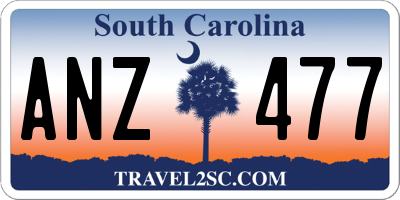 SC license plate ANZ477