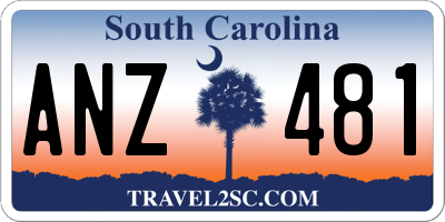 SC license plate ANZ481