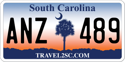 SC license plate ANZ489