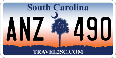 SC license plate ANZ490