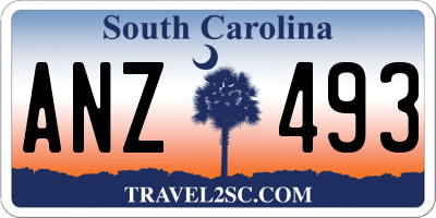SC license plate ANZ493