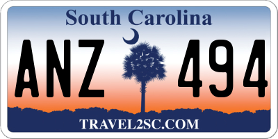 SC license plate ANZ494