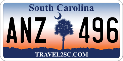 SC license plate ANZ496