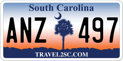 SC license plate ANZ497