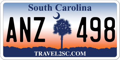 SC license plate ANZ498