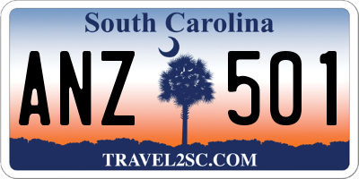 SC license plate ANZ501