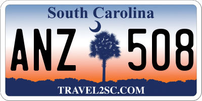 SC license plate ANZ508
