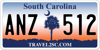 SC license plate ANZ512