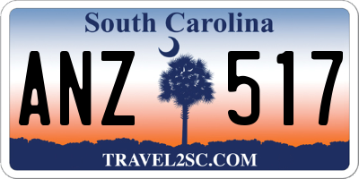 SC license plate ANZ517