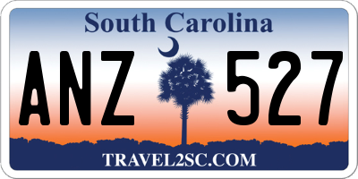 SC license plate ANZ527
